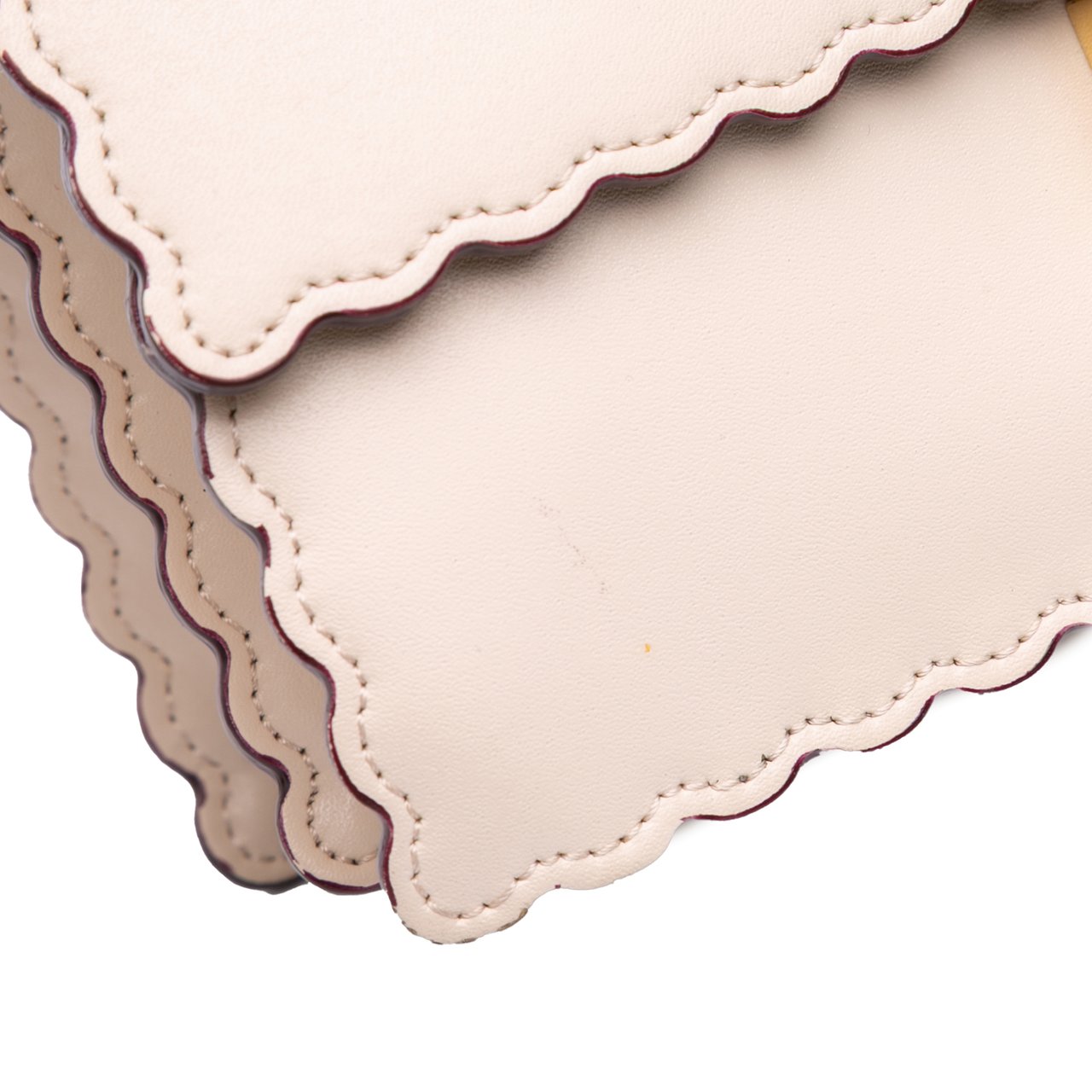 Fendi Small Scalloped Leather Kan I Crossbody Roze