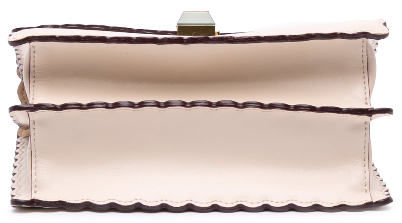 Fendi Small Scalloped Leather Kan I Crossbody Roze