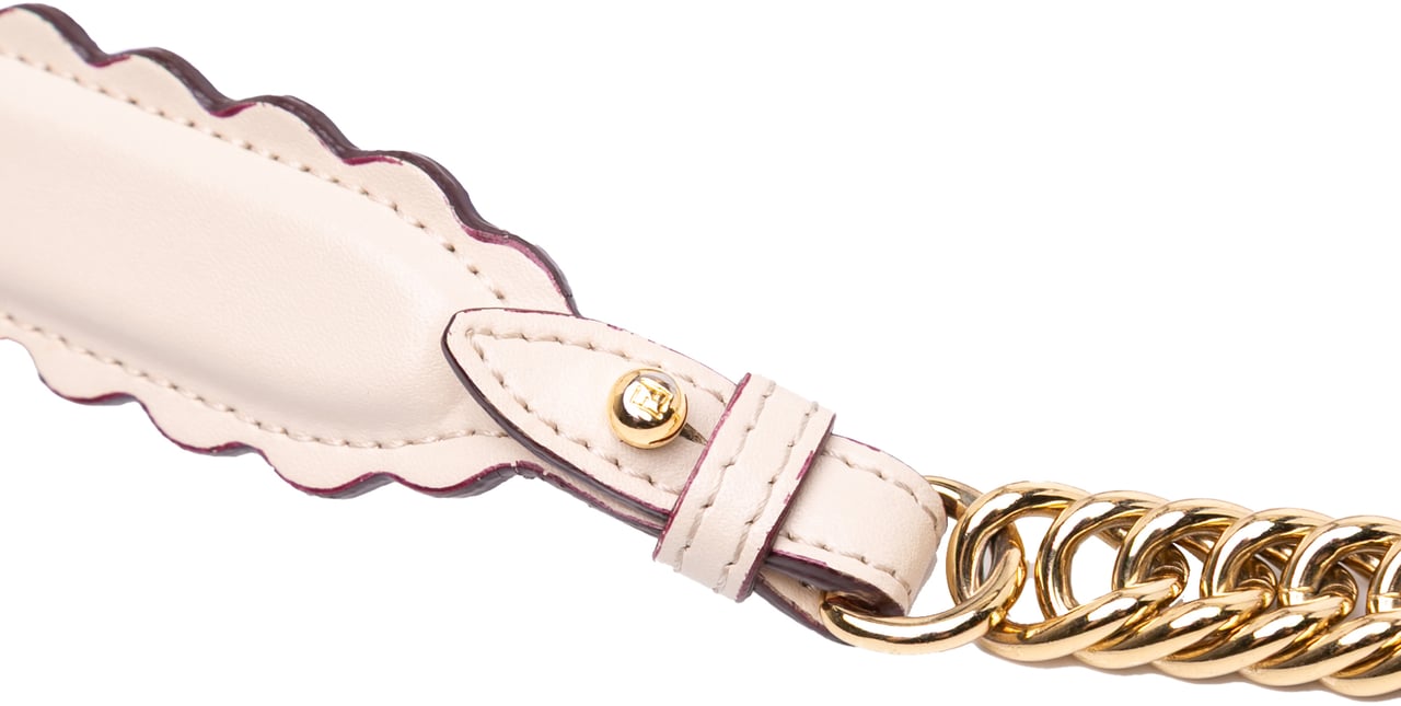 Fendi Small Scalloped Leather Kan I Crossbody Roze