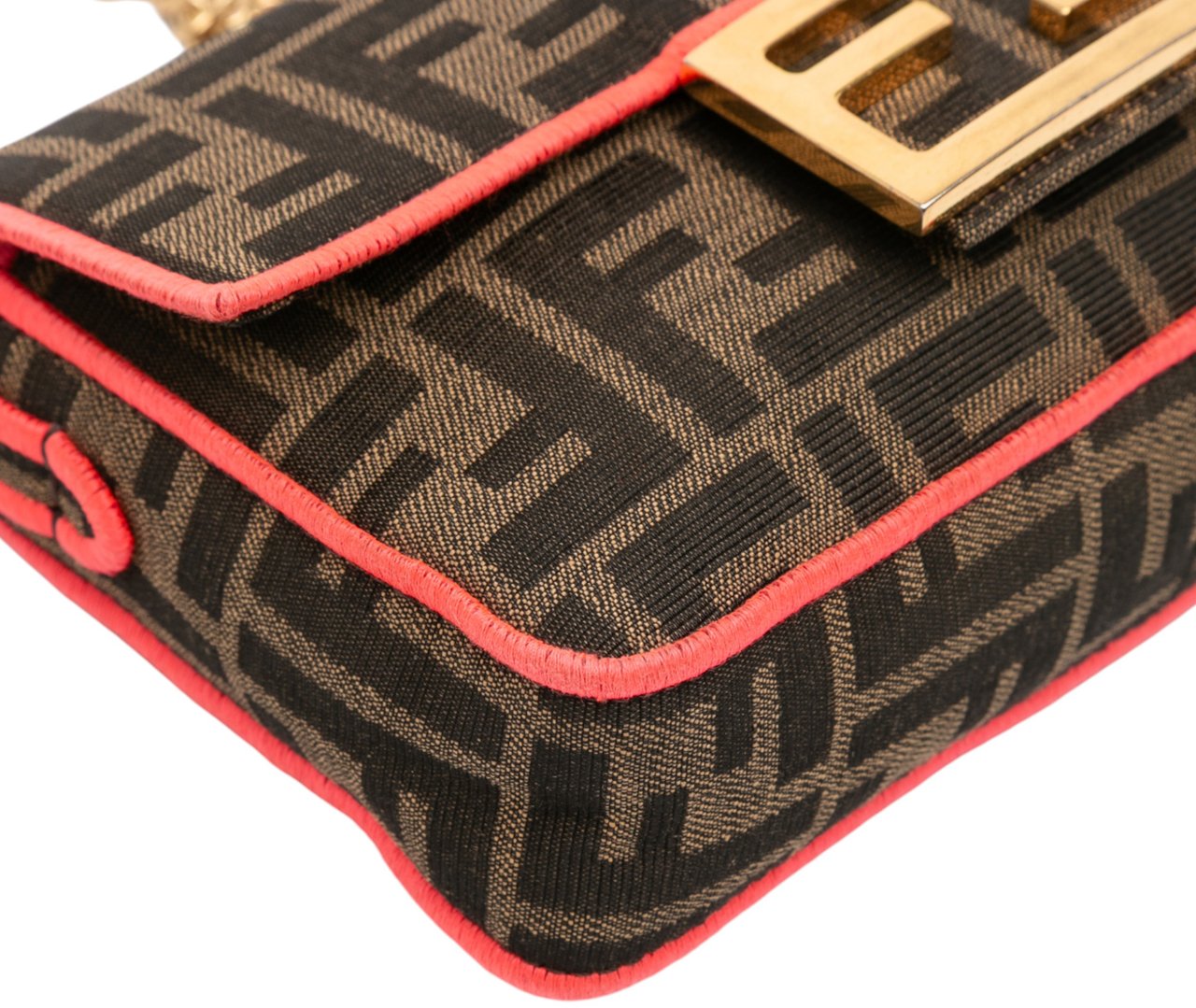 Fendi Mini Zucca Canvas 1974 Roma Amor Baguette Crossbody Bruin