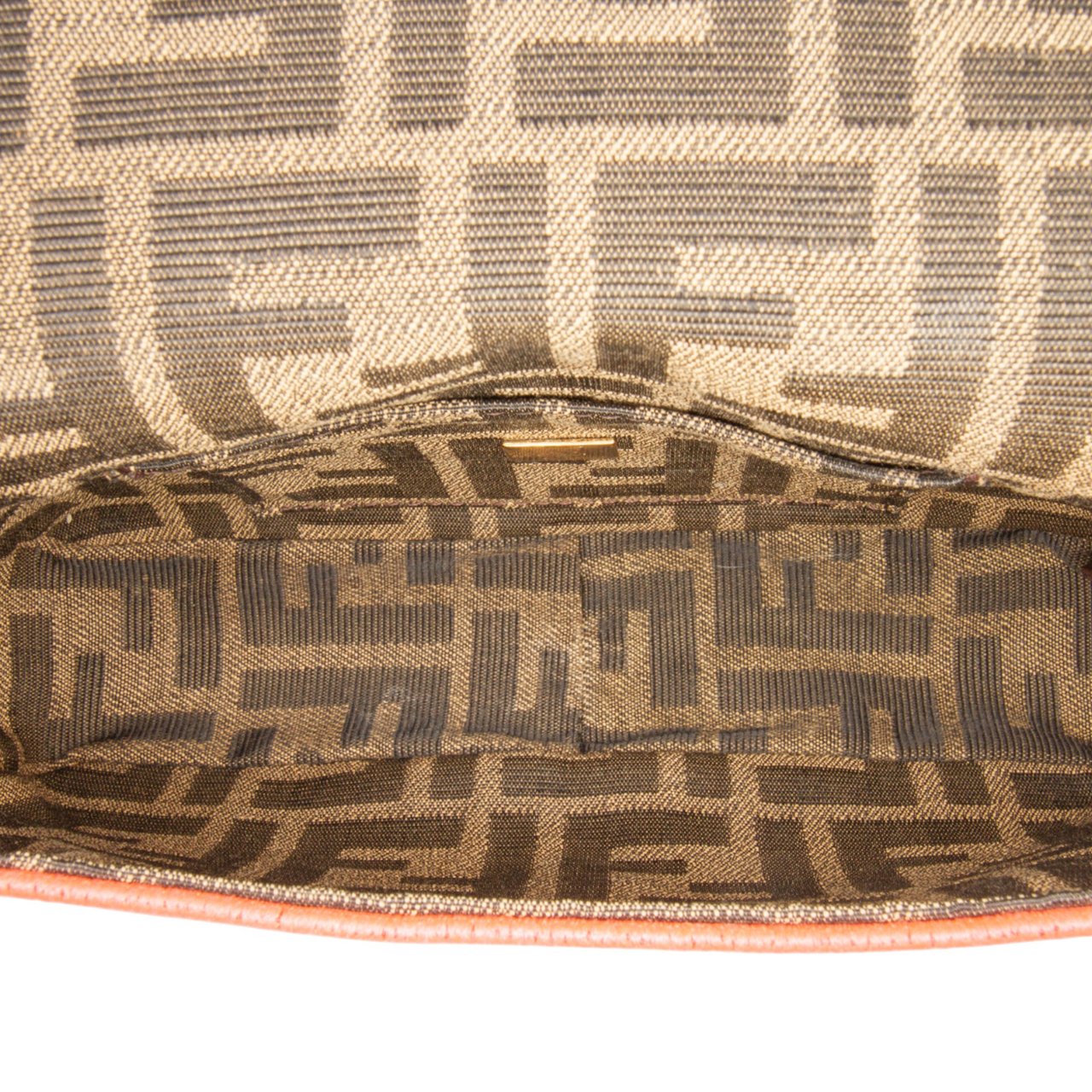 Fendi Mini Zucca Canvas 1974 Roma Amor Baguette Crossbody Bruin