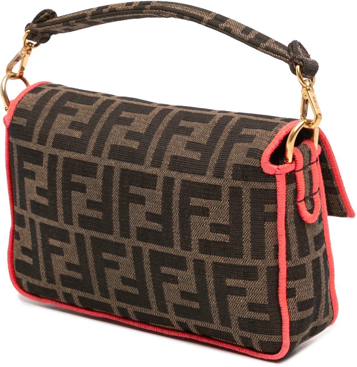 Fendi Mini Zucca Canvas 1974 Roma Amor Baguette Crossbody Bruin