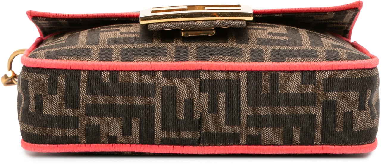 Fendi Mini Zucca Canvas 1974 Roma Amor Baguette Crossbody Bruin