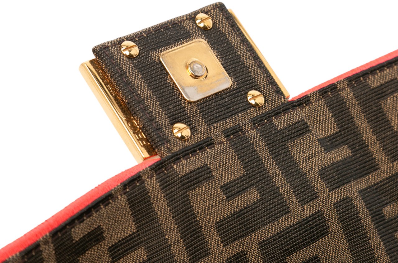 Fendi Mini Zucca Canvas 1974 Roma Amor Baguette Crossbody Bruin