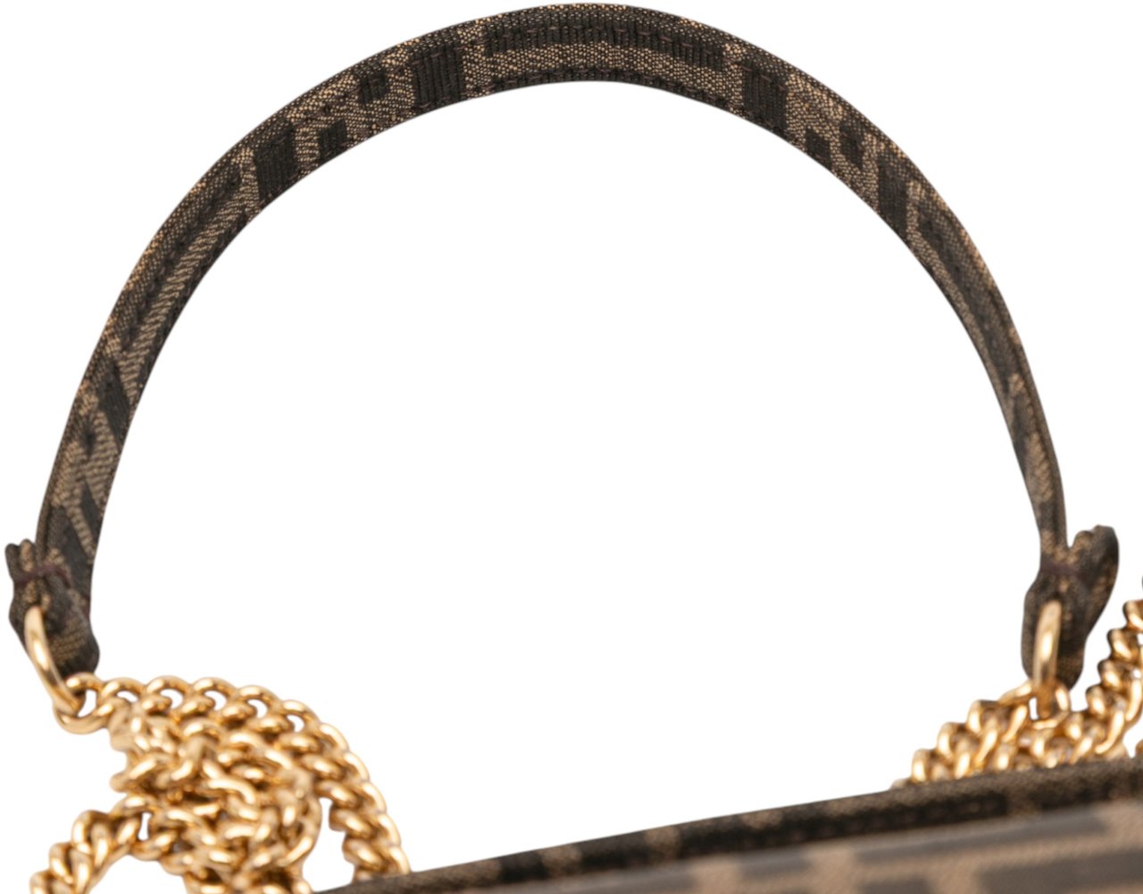 Fendi Mini Zucca Canvas 1974 Roma Amor Baguette Crossbody Bruin