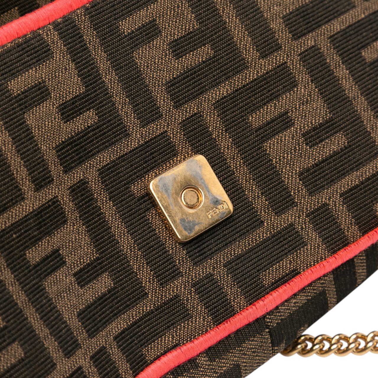 Fendi Mini Zucca Canvas 1974 Roma Amor Baguette Crossbody Bruin