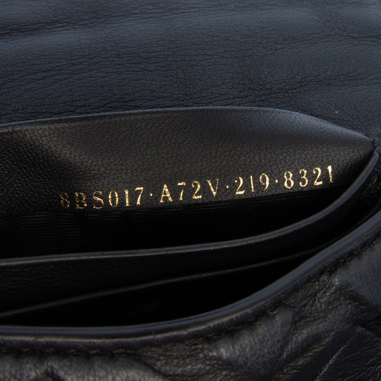 Fendi Mini Zucca Embossed Leather Baguette Satchel Zwart