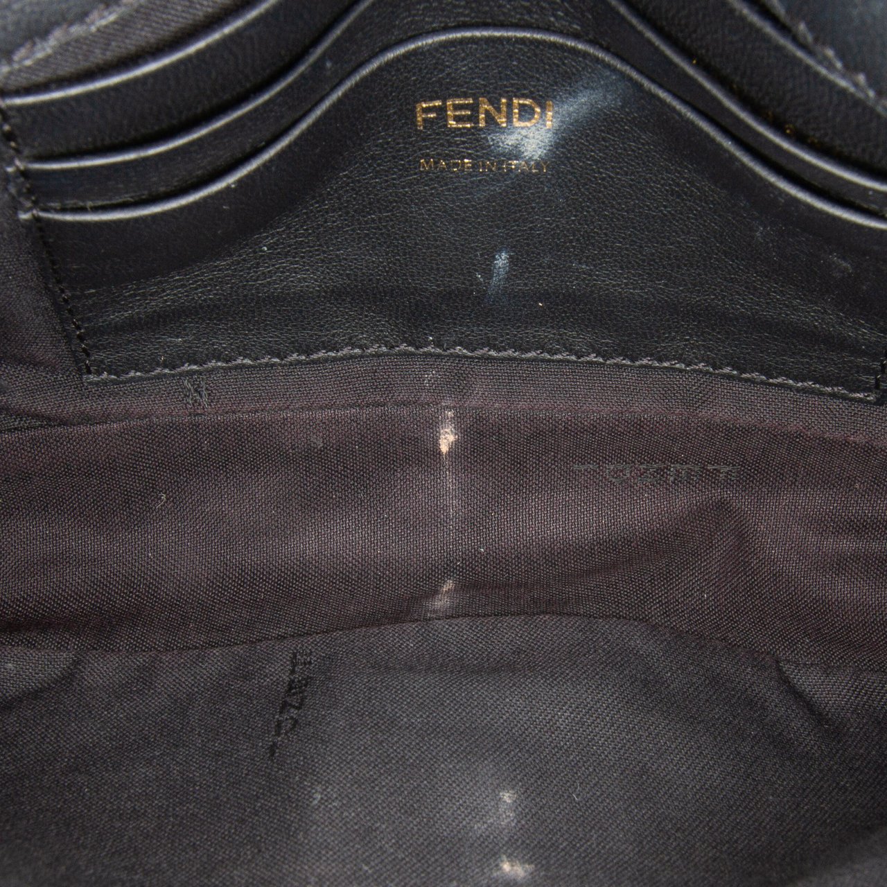 Fendi Mini Zucca Embossed Leather Baguette Satchel Zwart