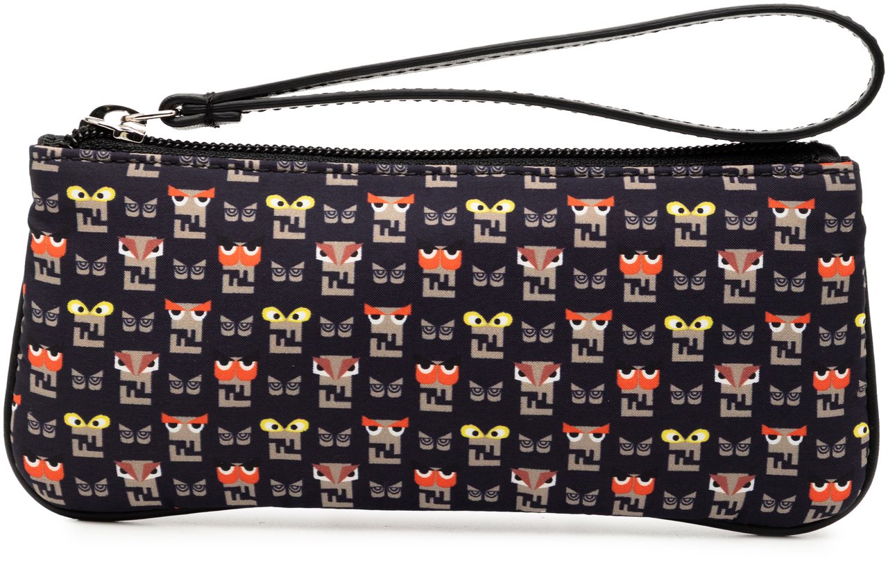 Fendi Canvas Monster Clutch Zwart