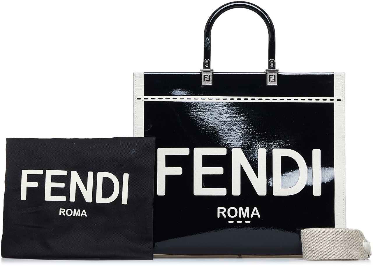 Fendi Medium Sunshine Shopper Tote Zwart