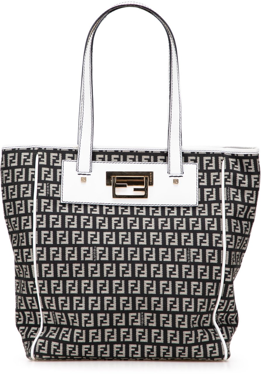 Fendi Zucchino Canvas Tote Zwart