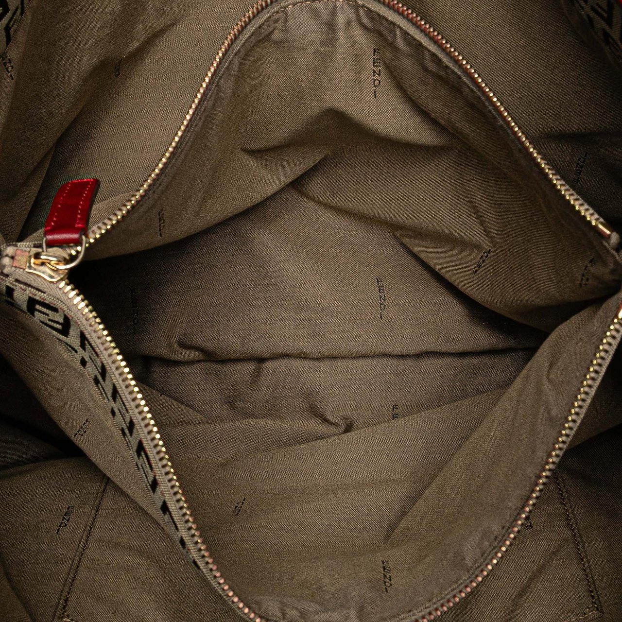 Fendi Zucchino Canvas Tote Bruin