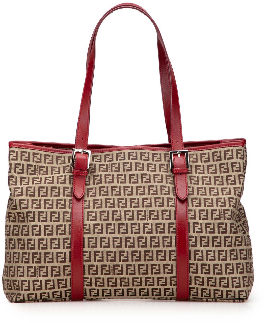 Fendi Zucchino Canvas Tote Bruin