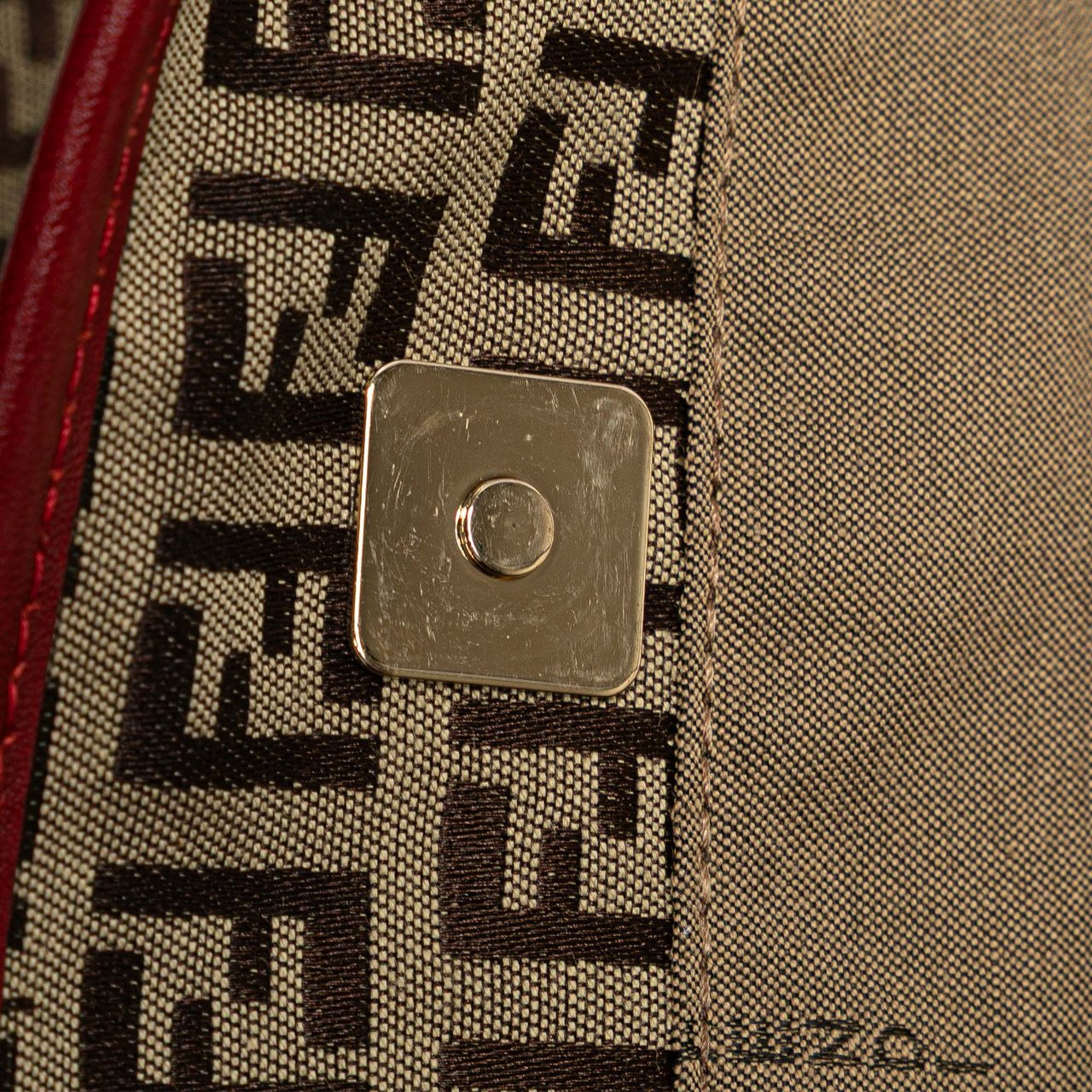 Fendi Zucchino Canvas Tote Bruin