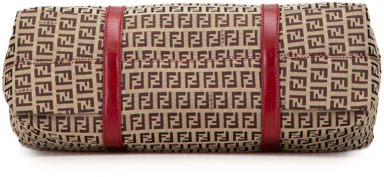 Fendi Zucchino Canvas Tote Bruin
