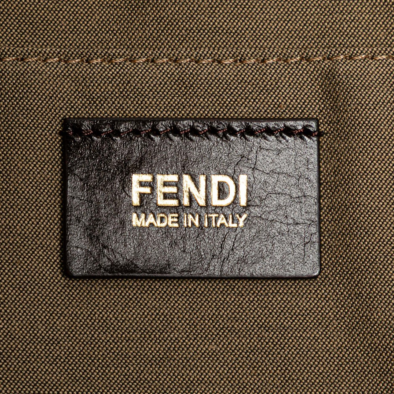Fendi Zucchino Canvas Tote Bruin