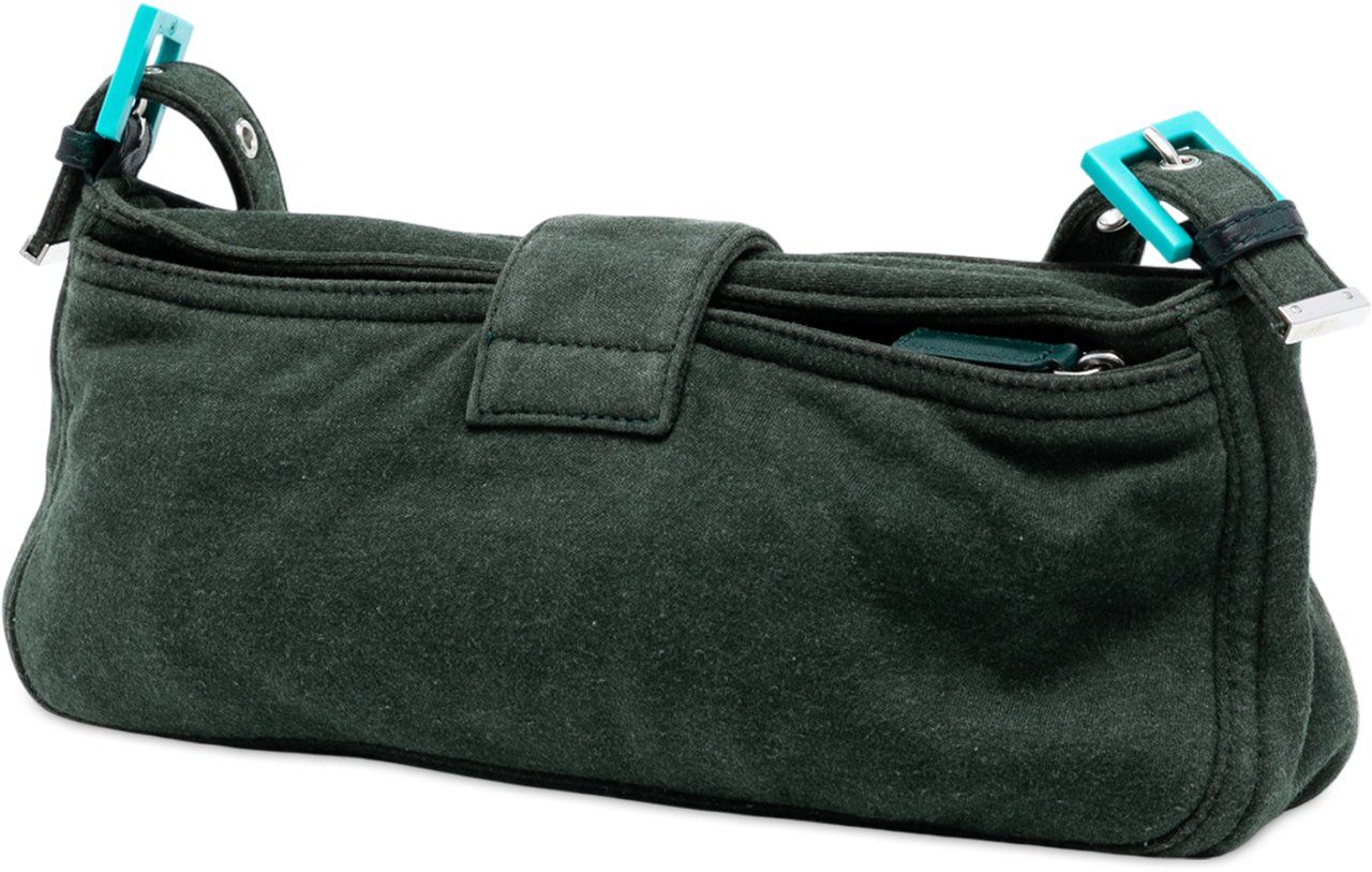 Fendi Wool Mamma Baguette Shoulder Bag Groen