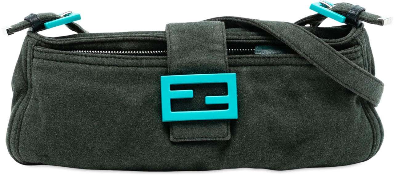 Fendi Wool Mamma Baguette Shoulder Bag Groen