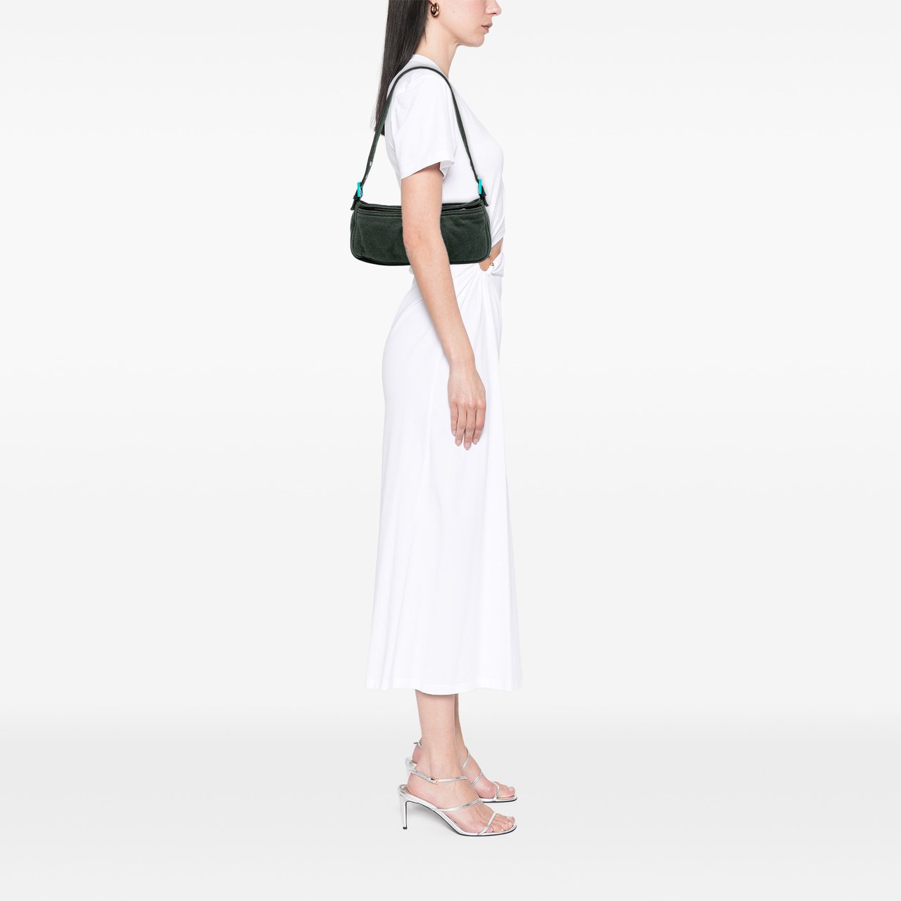 Fendi Wool Mamma Baguette Shoulder Bag Groen