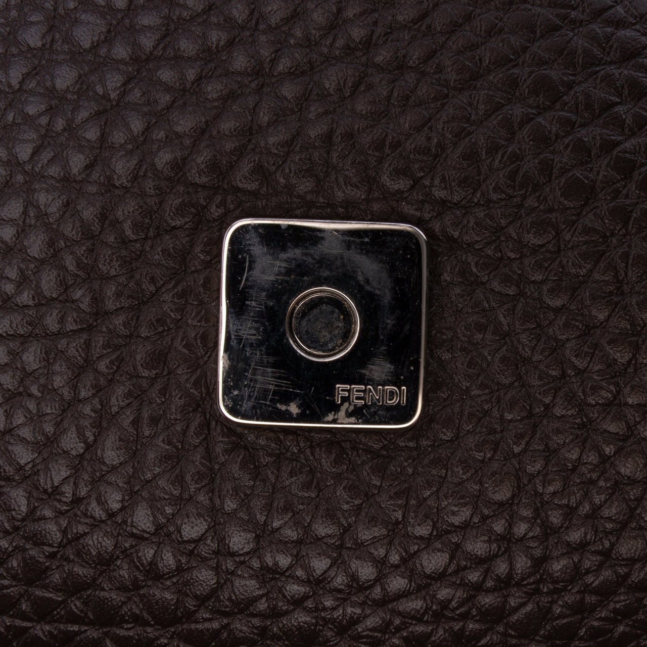 Fendi Leather Selleria Convertible Baguette Satchel Bruin