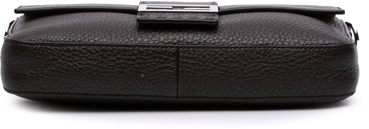 Fendi Leather Selleria Convertible Baguette Satchel Bruin
