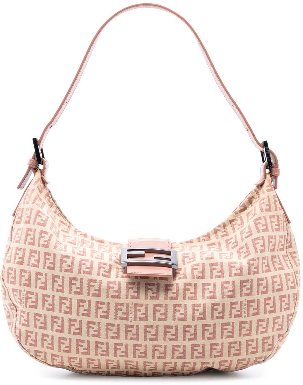 Fendi Zucchino Canvas Shoulder Bag Bruin