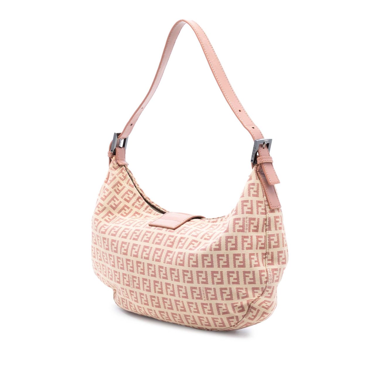 Fendi Zucchino Canvas Shoulder Bag Bruin