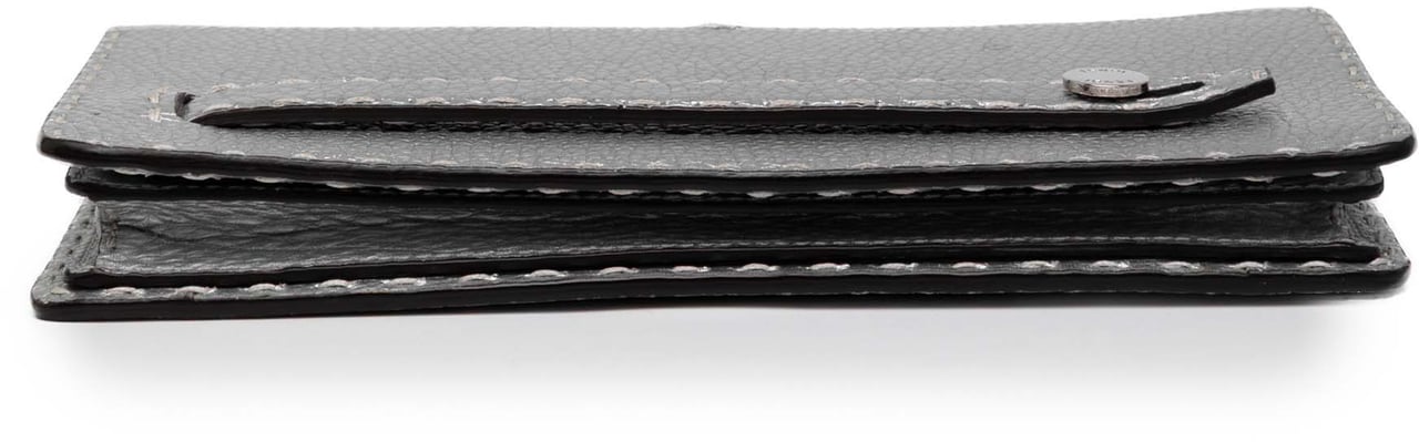 Fendi Metallic Leather Selleria Clutch Zilver