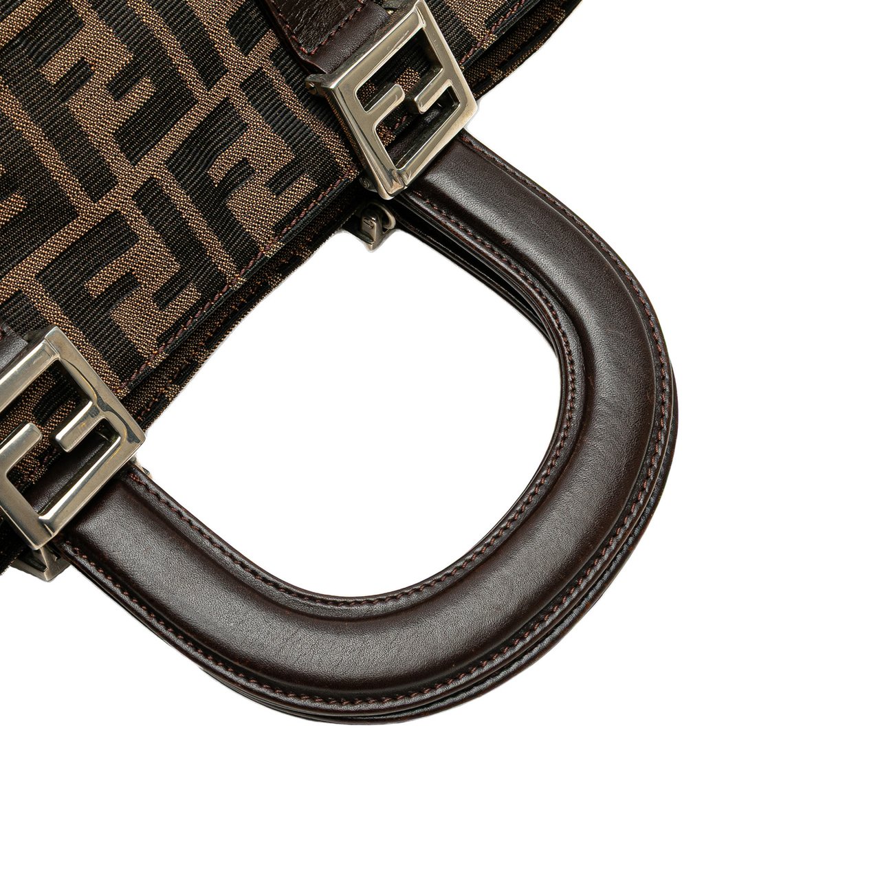 Fendi Small Zucca Canvas Twins Tote Bruin