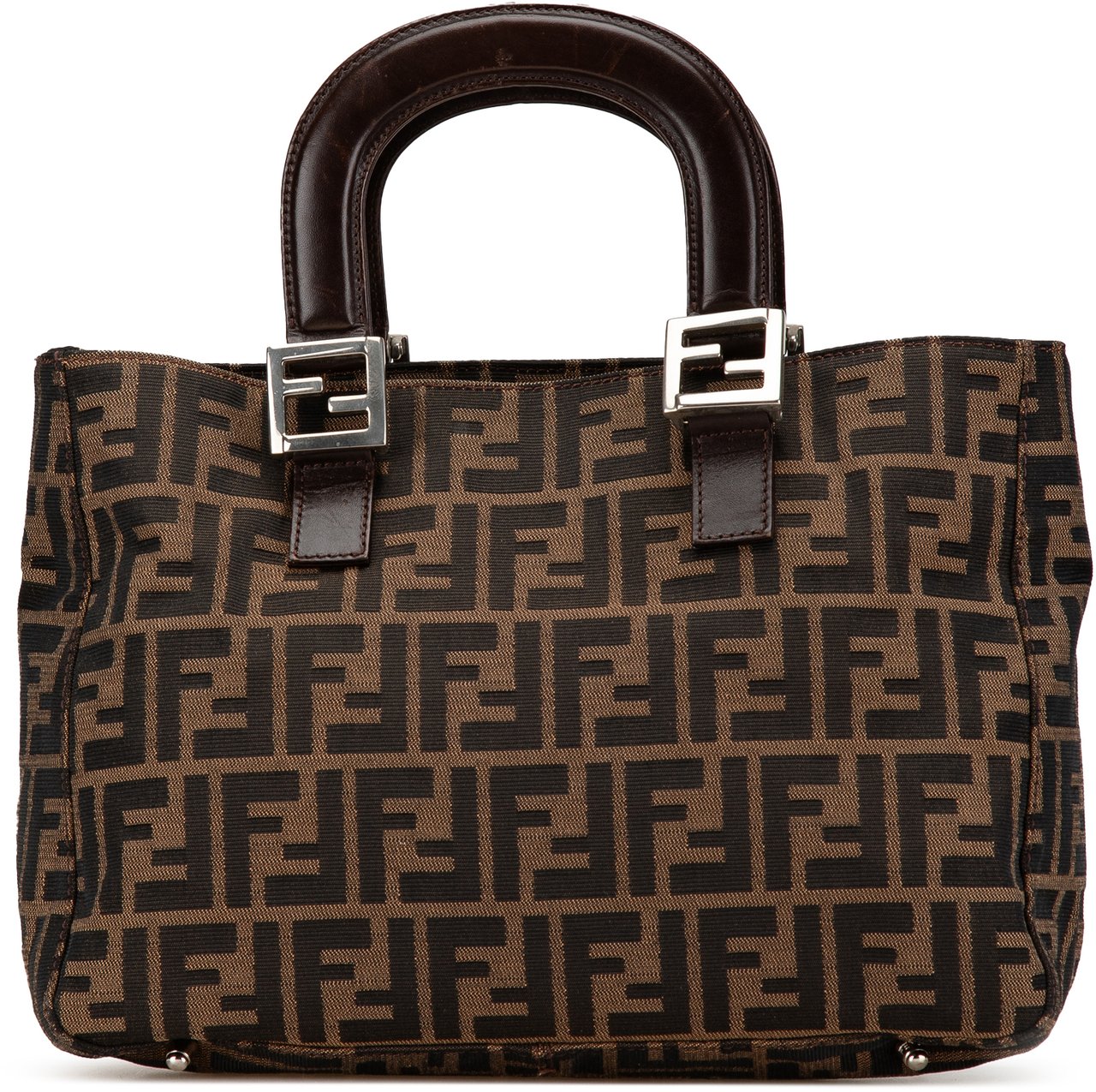 Fendi Small Zucca Canvas Twins Tote Bruin