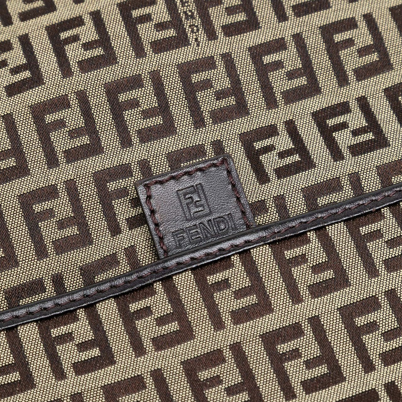 Fendi Zucchino Canvas Crossbody Bruin