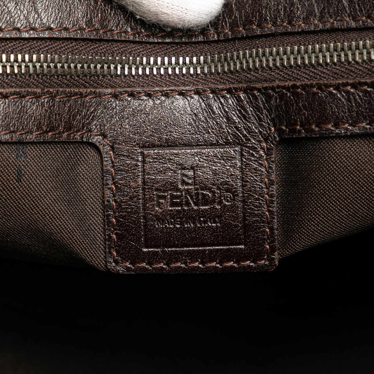 Fendi Small Zucca Canvas Twins Tote Bruin