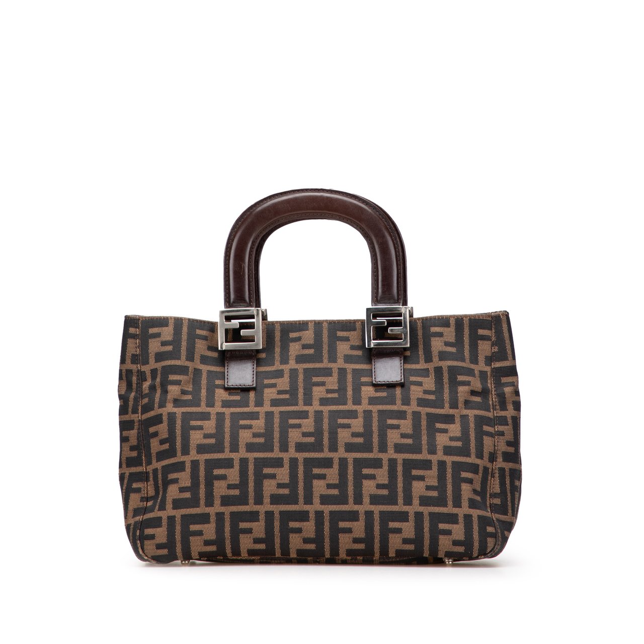 Fendi Small Zucca Canvas Twins Tote Bruin