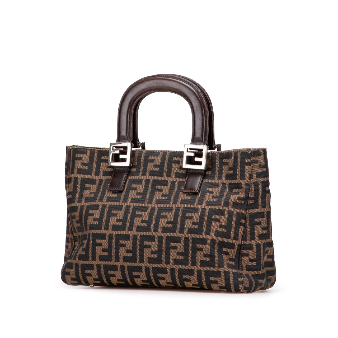 Fendi Small Zucca Canvas Twins Tote Bruin