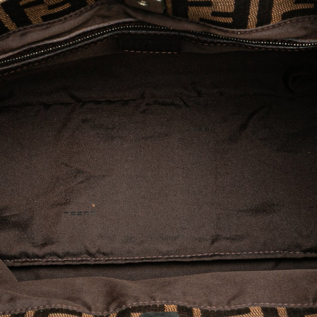 Fendi Small Zucca Canvas Twins Tote Bruin