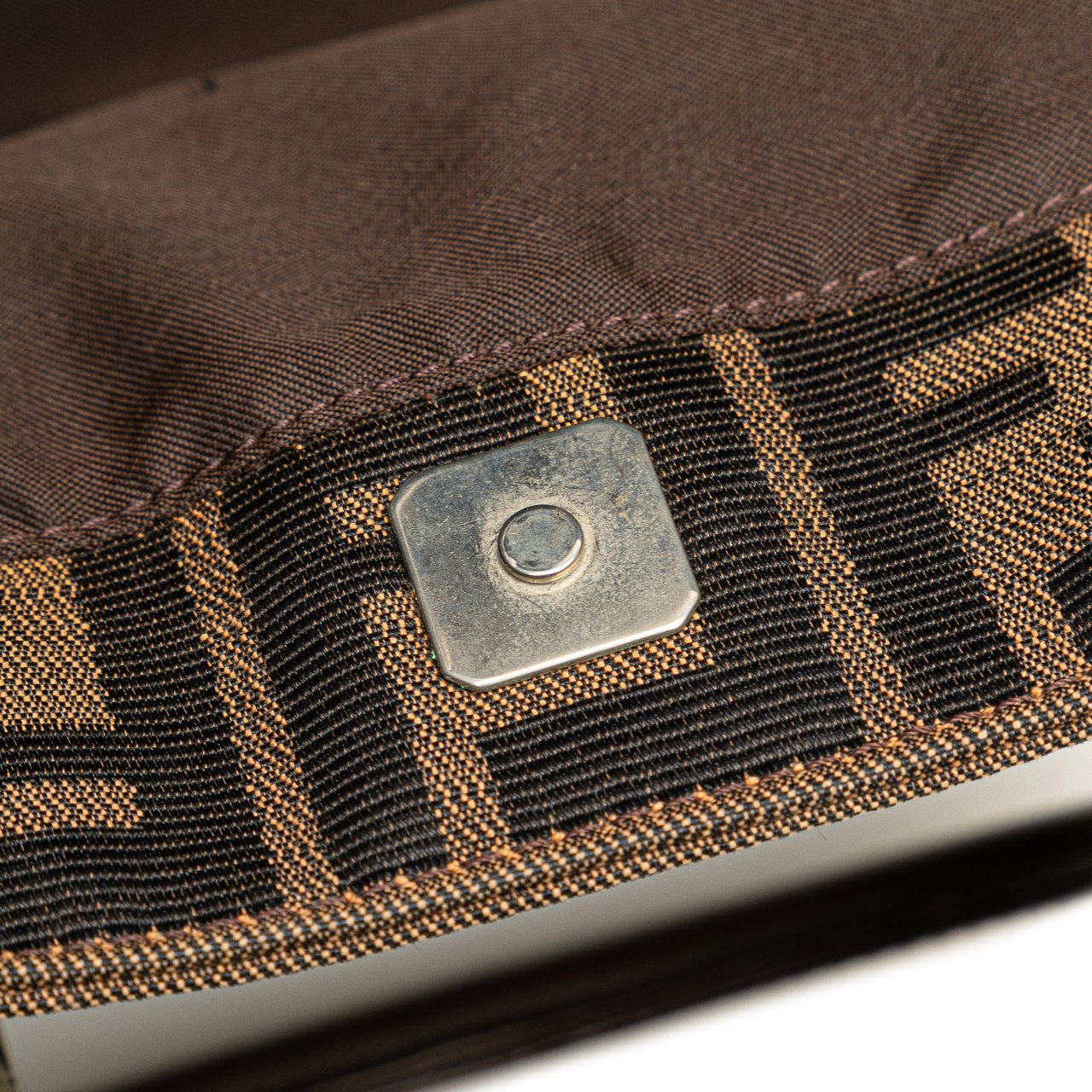 Fendi Small Zucca Canvas Twins Tote Bruin