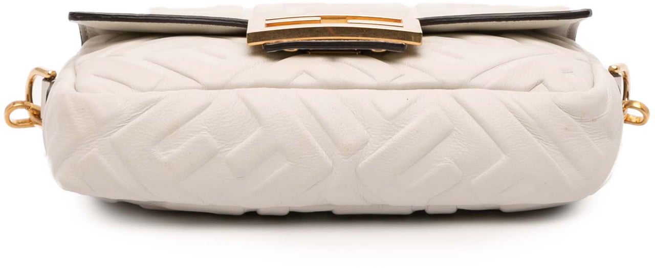 Fendi Mini Zucca Embossed Leather Baguette Satchel Wit