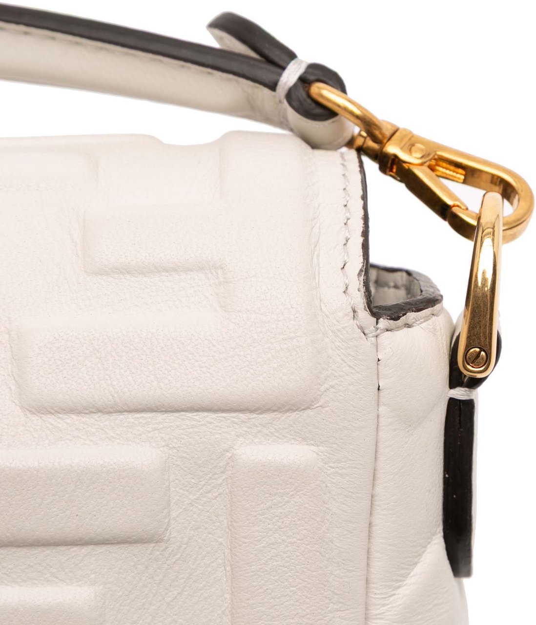Fendi Mini Zucca Embossed Leather Baguette Satchel Wit
