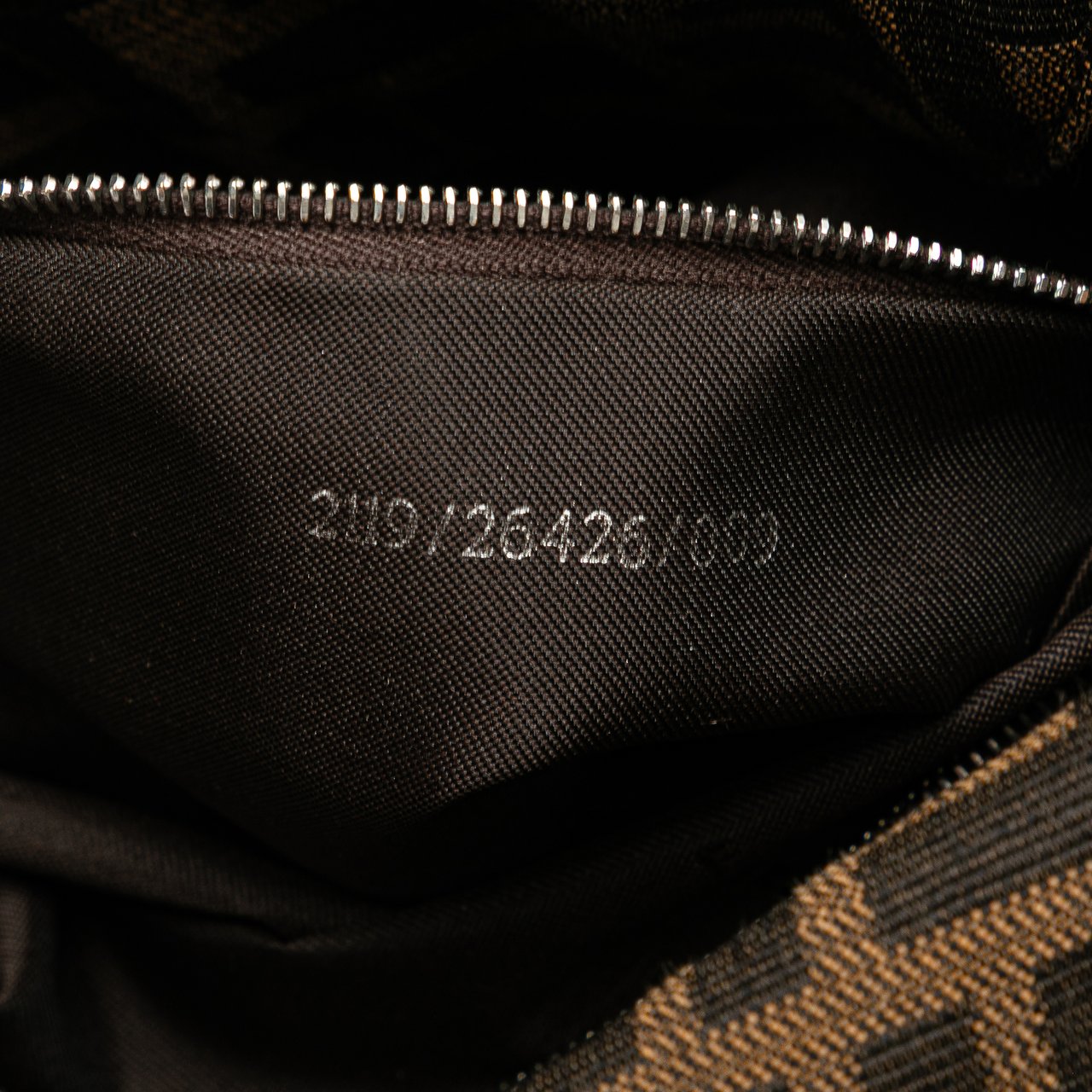 Fendi Zucca Canvas Double Flap Shoulder Bag Bruin
