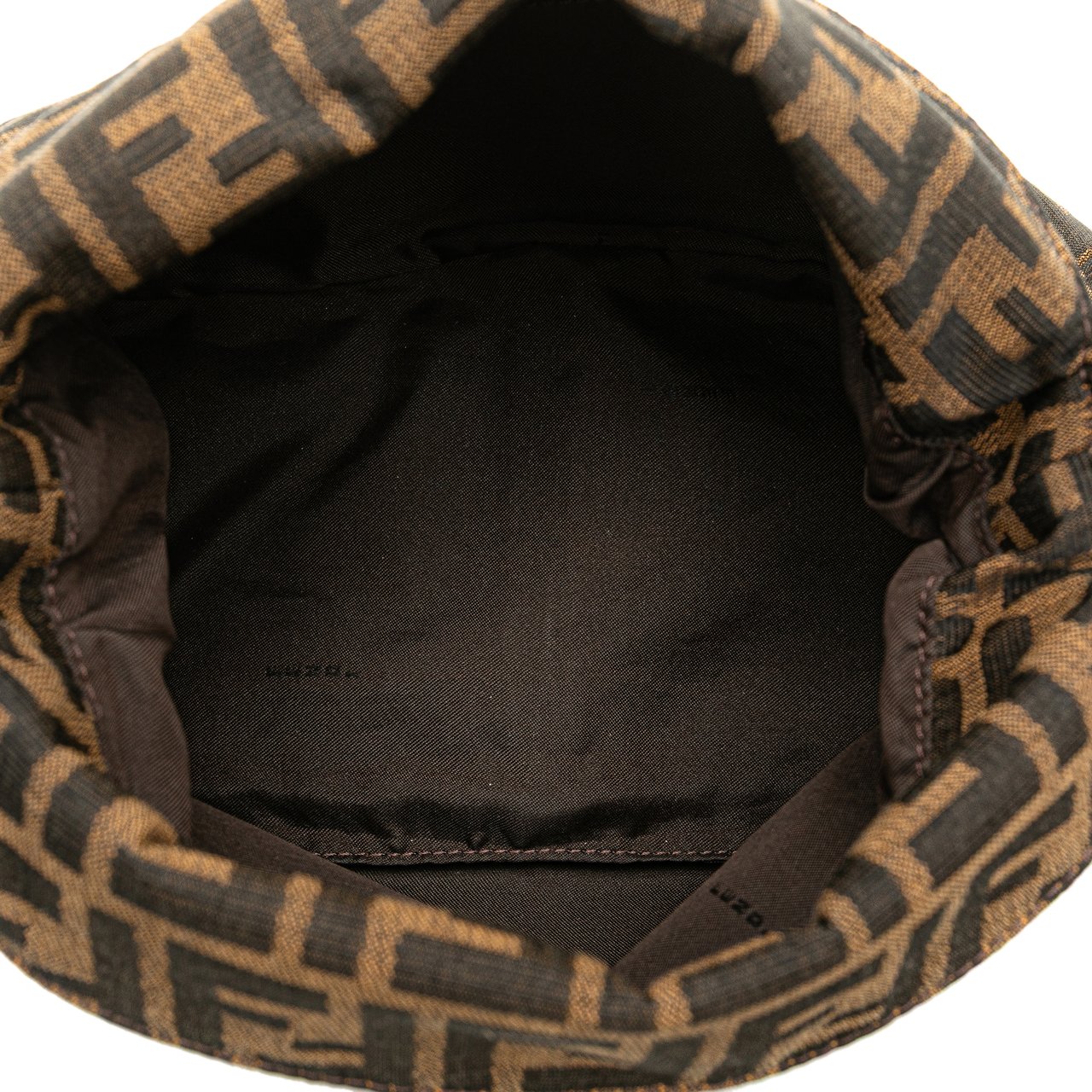 Fendi Zucca Canvas Double Flap Shoulder Bag Bruin
