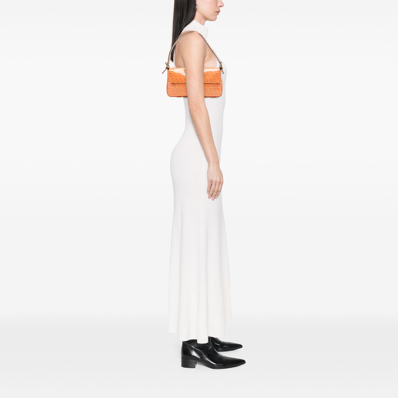 Fendi Zucchino Crystal Baguette Oranje