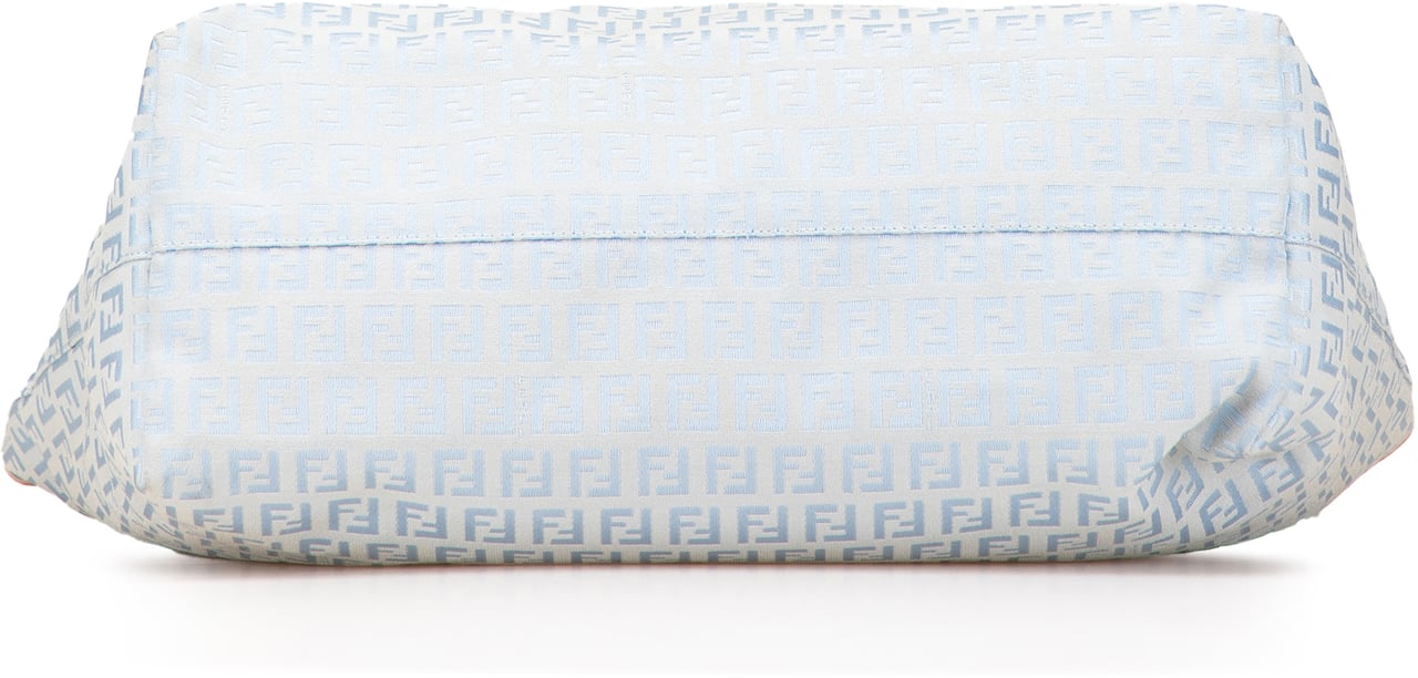 Fendi Medium Zucchino Canvas Roll Tote Blauw