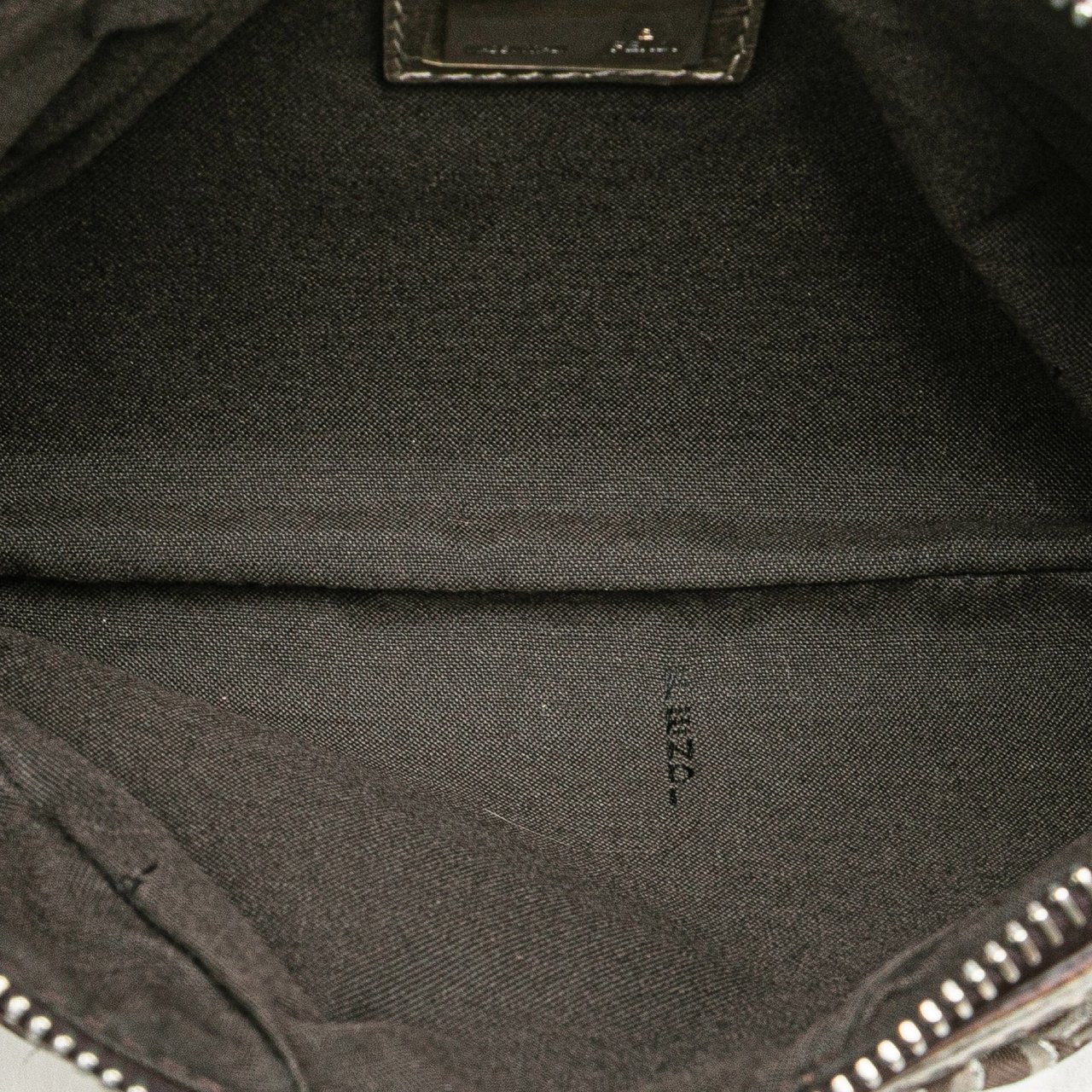 Fendi Zucchino Canvas Chain Pochette Bruin