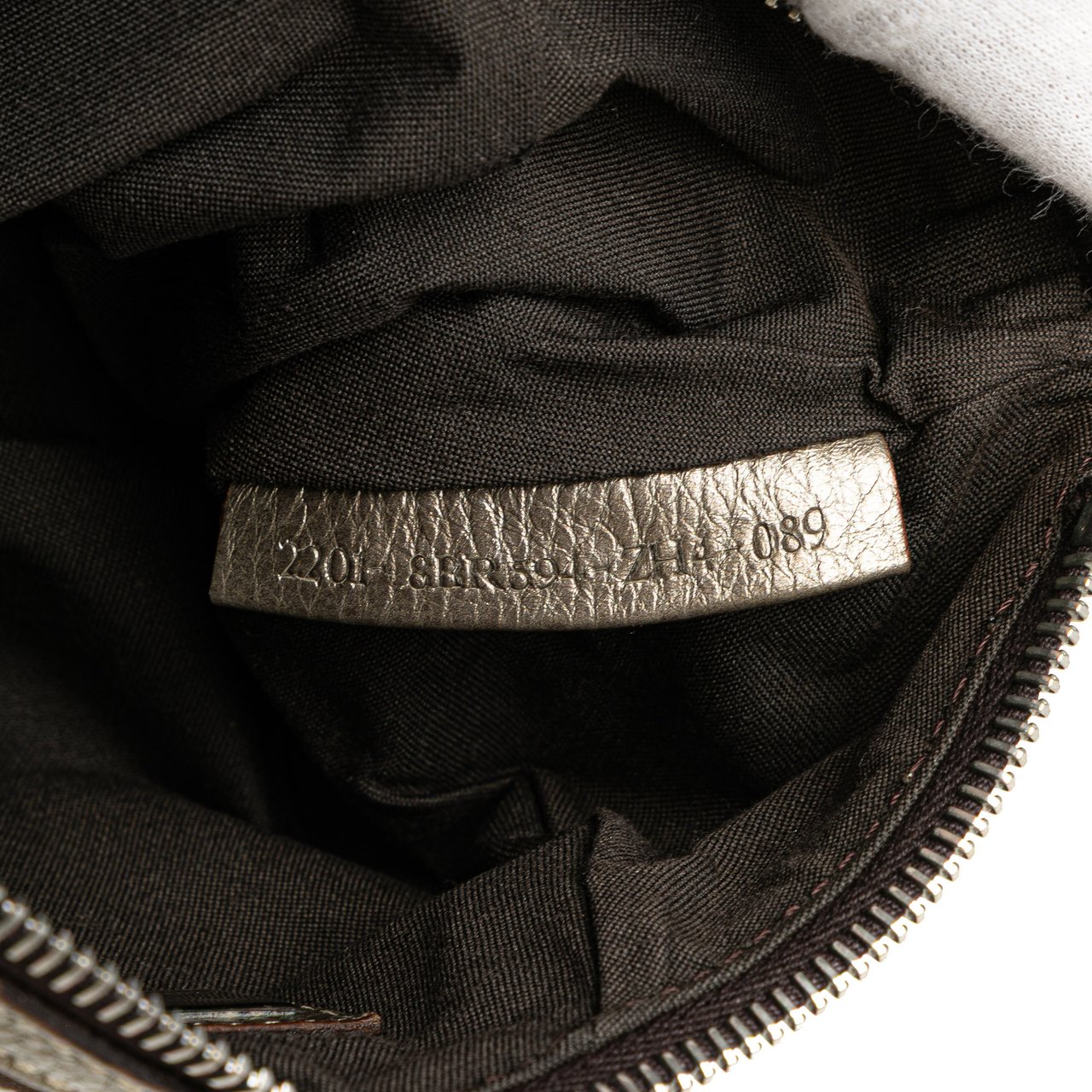 Fendi Zucchino Canvas Chain Pochette Bruin