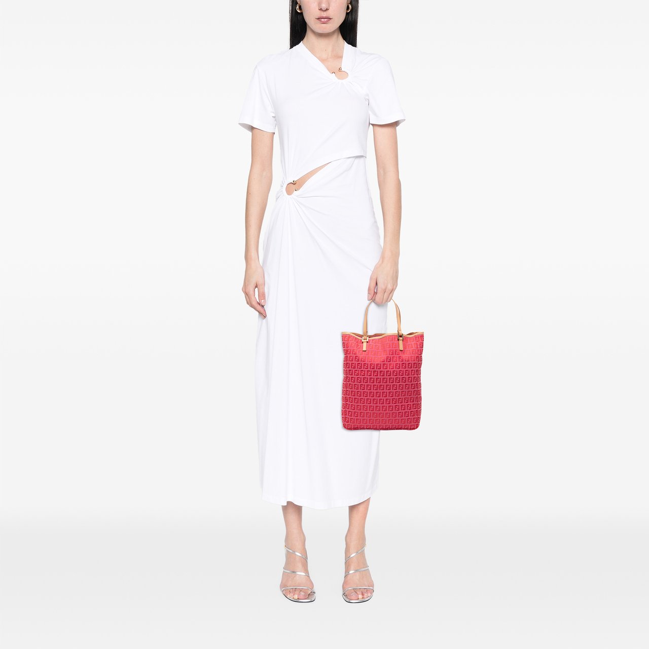 Fendi Zucchino Canvas Tote Roze