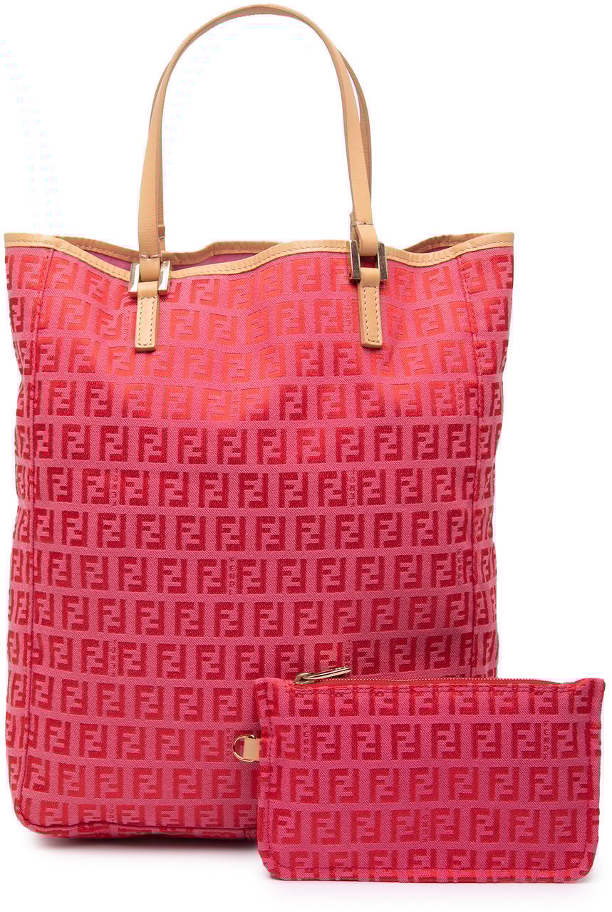Fendi Zucchino Canvas Tote Roze