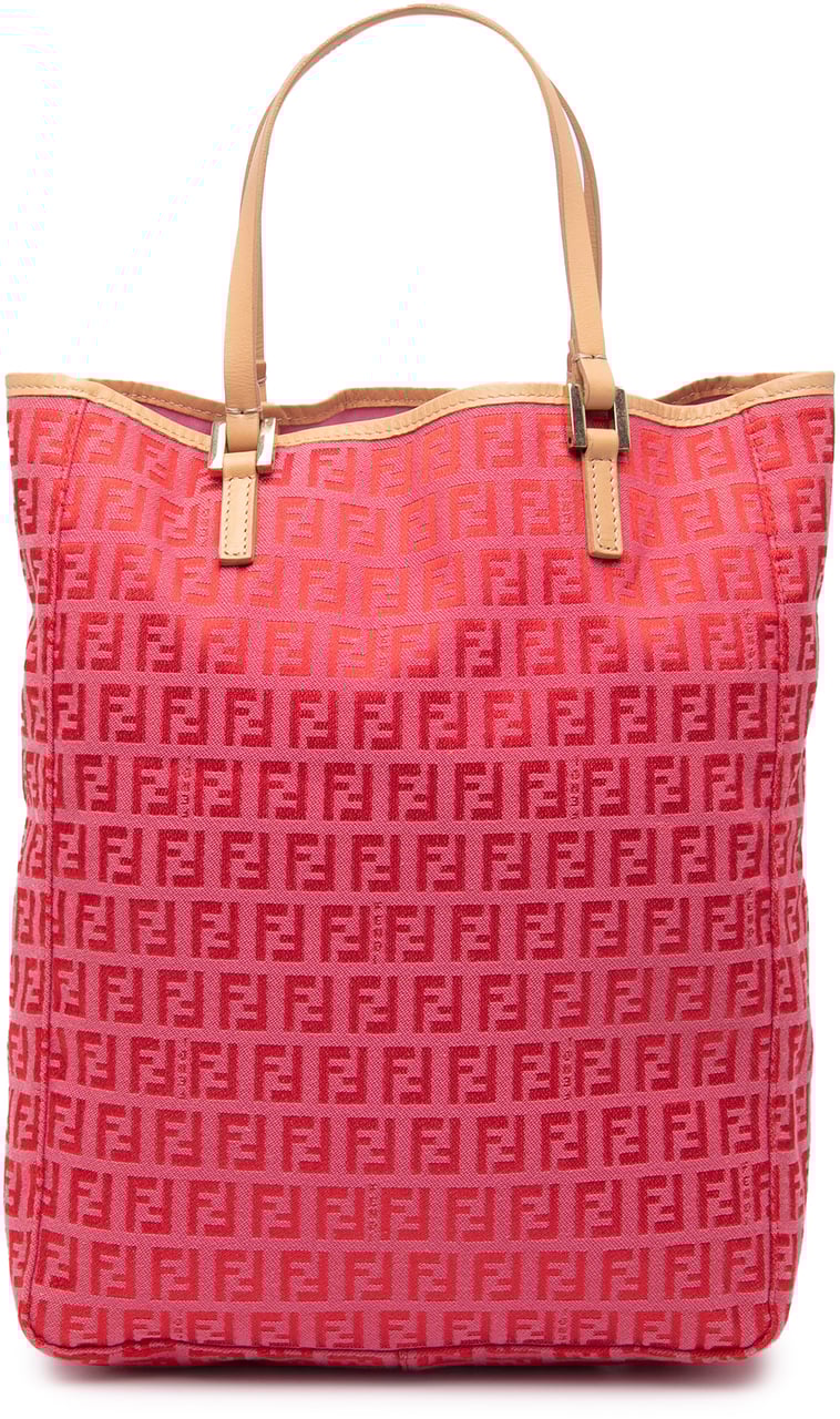 Fendi Zucchino Canvas Tote Roze