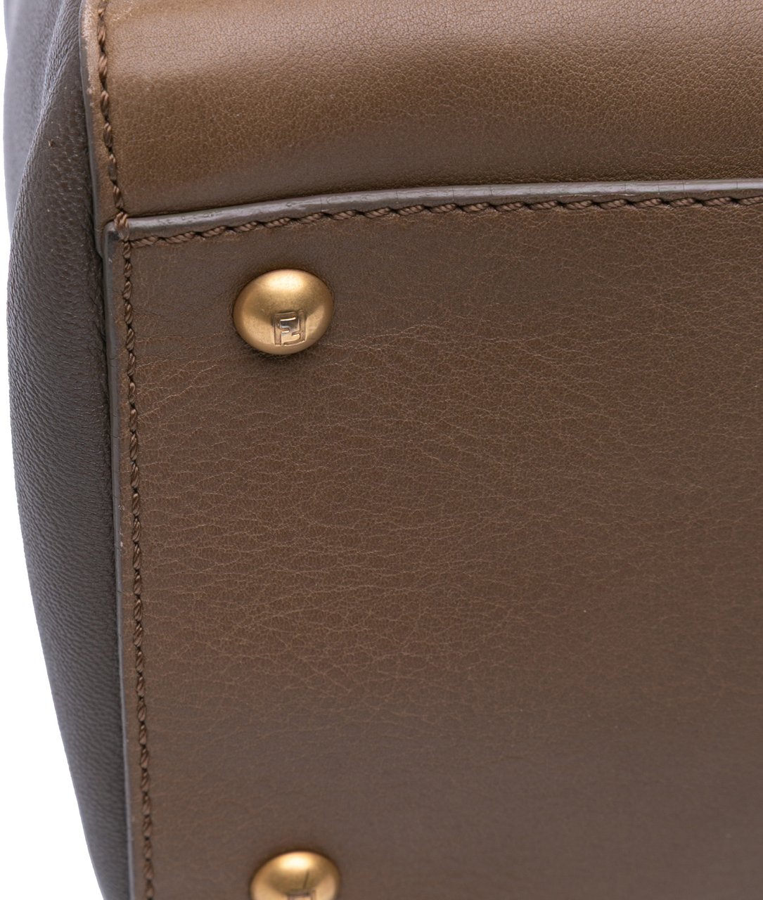 Fendi Calfskin Colorblock Anna Satchel Bruin