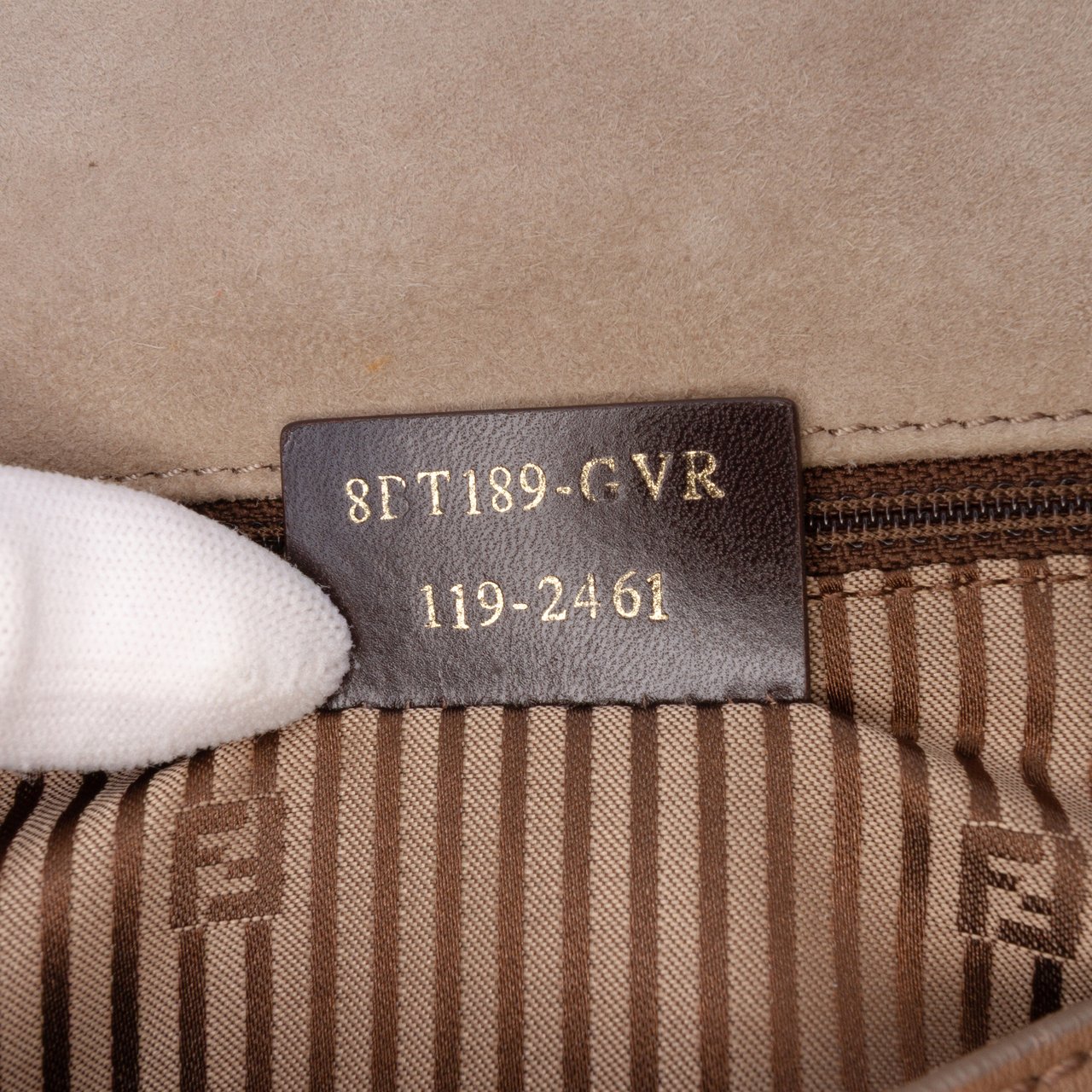 Fendi Calfskin Colorblock Anna Satchel Bruin