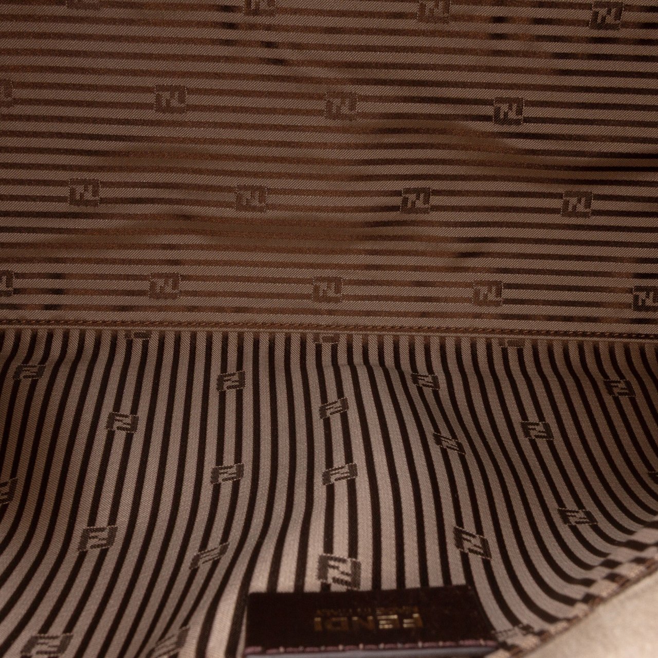 Fendi Calfskin Colorblock Anna Satchel Bruin